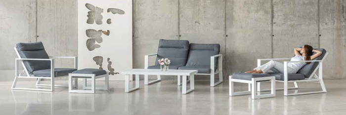 Bolonia Chaise Aluminium Garden Sofa Set