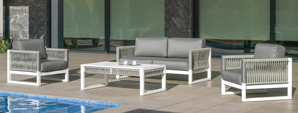 Aluminium Garden Sofa Set with Rope Design