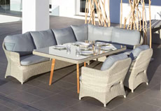 Outdoor Corner Sofa and Dining Set