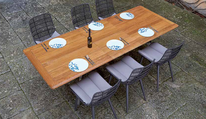 Arabella Teak Wood Garden Dining Table and Chairs