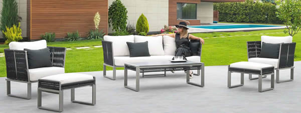 Alis Rope & Aluminium Garden Sofa Set