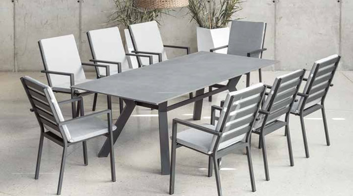 Hevea Stone Top Outdoor Dining Sets