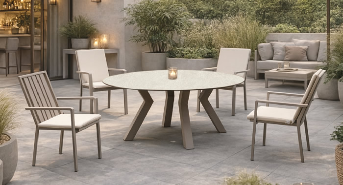 Hevea Stone Top Outdoor Dining Sets